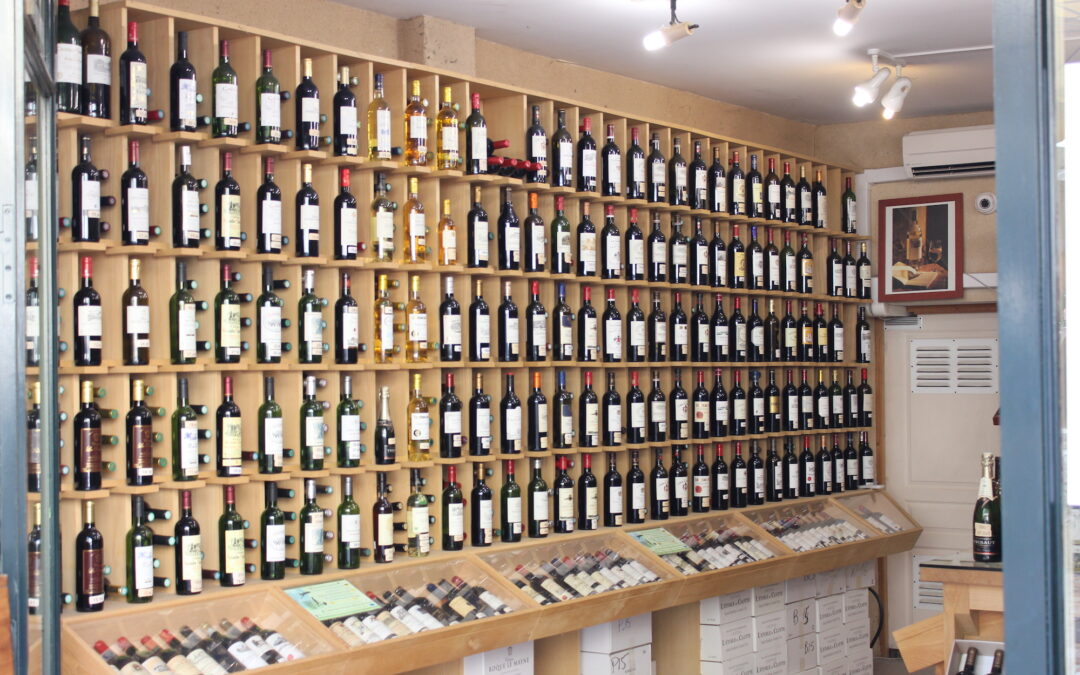saint emilion wine shop wine shelf